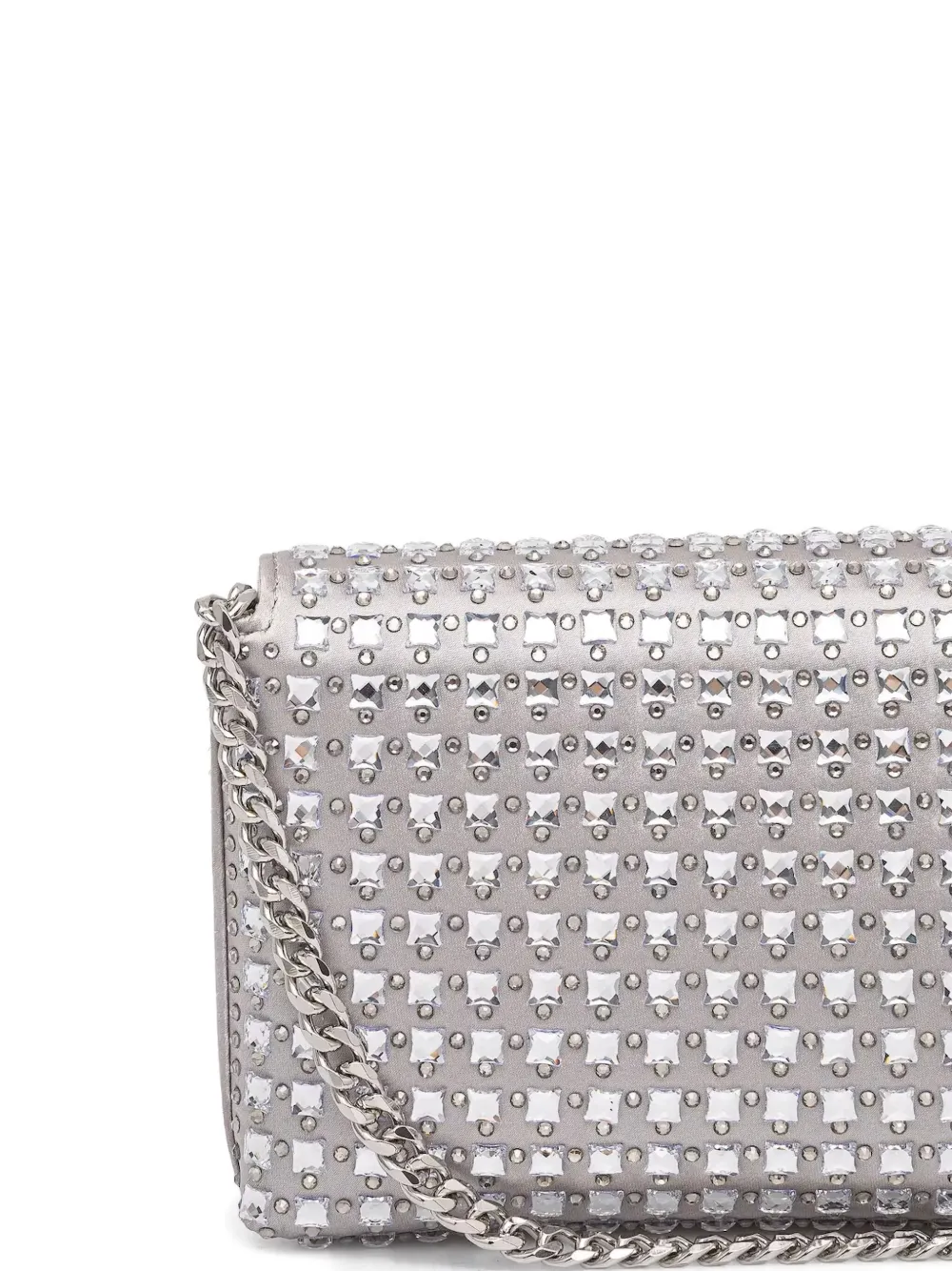 GUESS USA Metallic clutch met studs Zilver