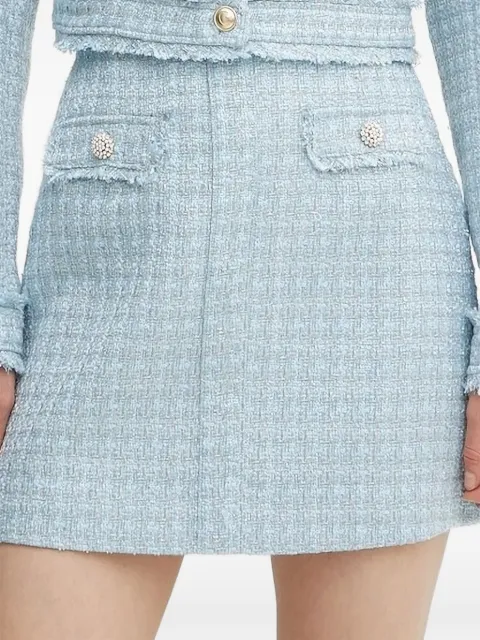 GUESS USA crystal-embellished tweed mini skirt