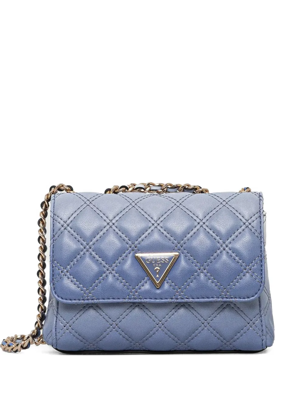 GUESS USA キルティングレザー ショルダーバッグ - ブルー GUESS USA キルティングレザー ショルダーバッグ - ブルー