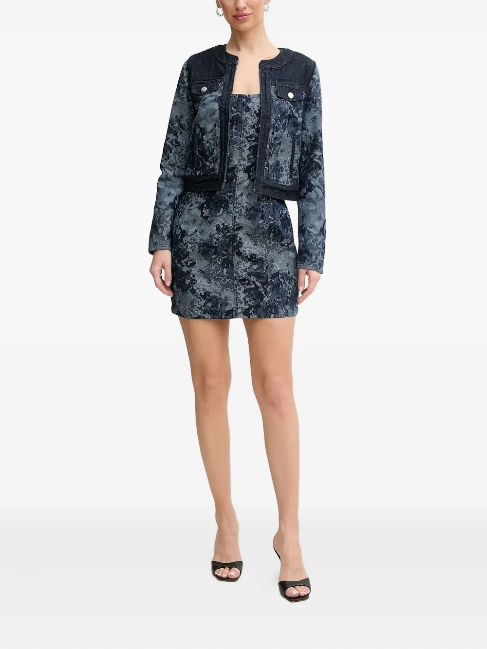 GUESS USA Eden jacquard denim mini dress | Blue | Image 1
