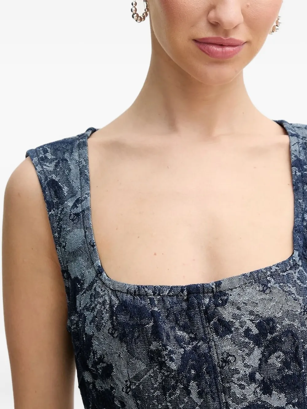 GUESS USA Eden denim mini-jurk met jacquard Blauw