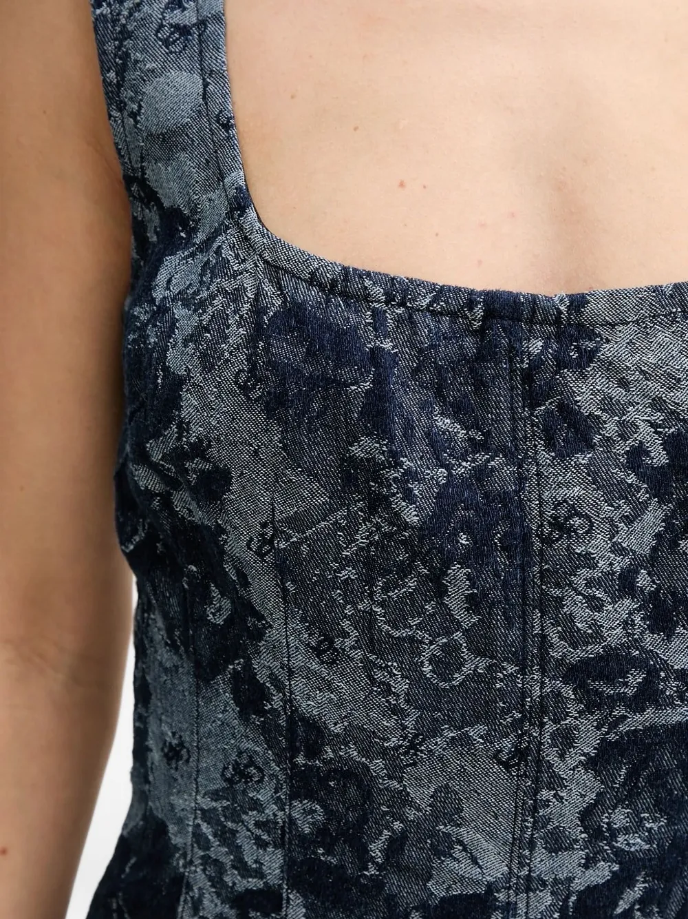 GUESS USA Eden denim mini-jurk met jacquard Blauw