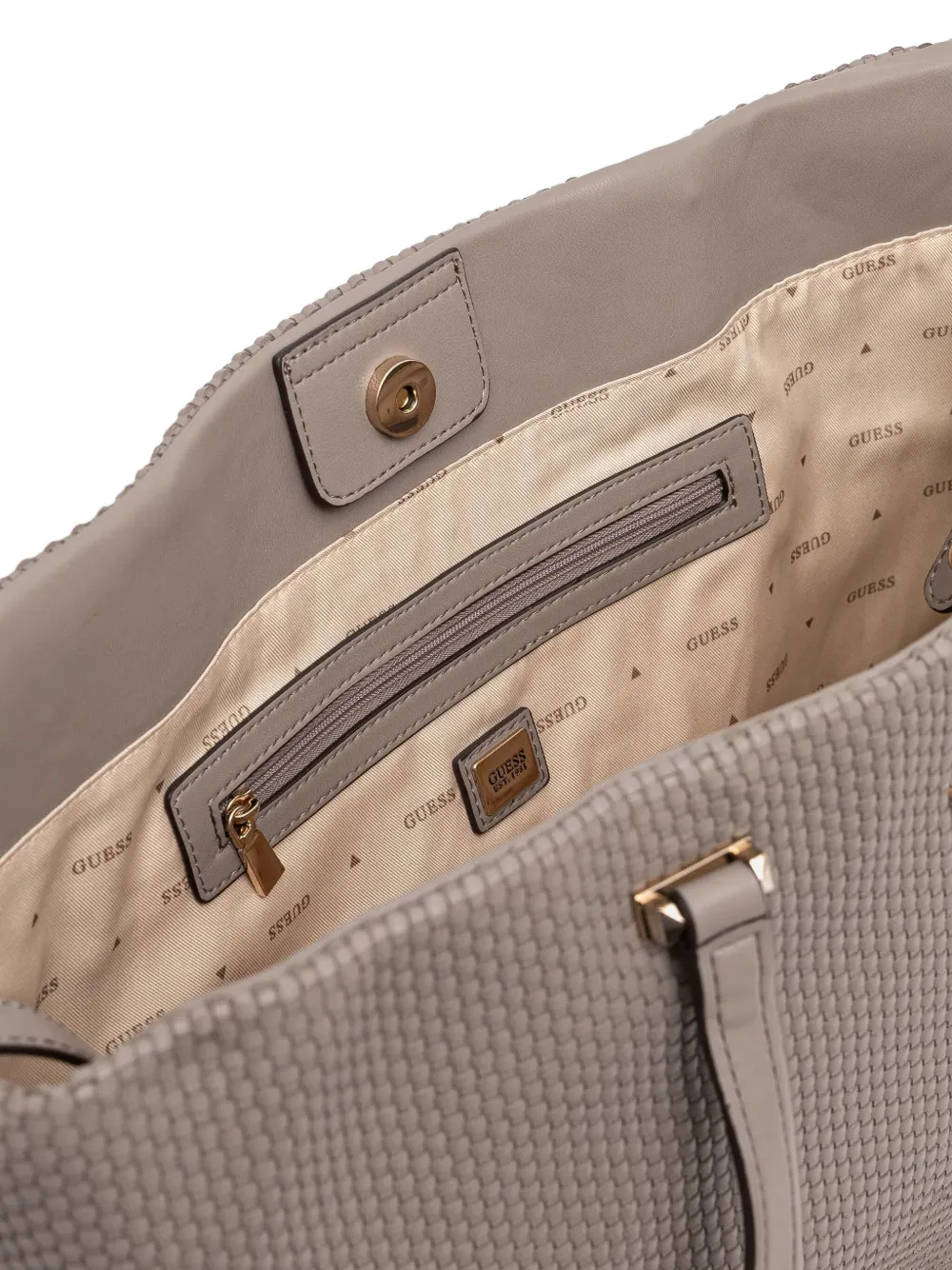 GUESS USA Schoudertas met logoplakkaat Beige