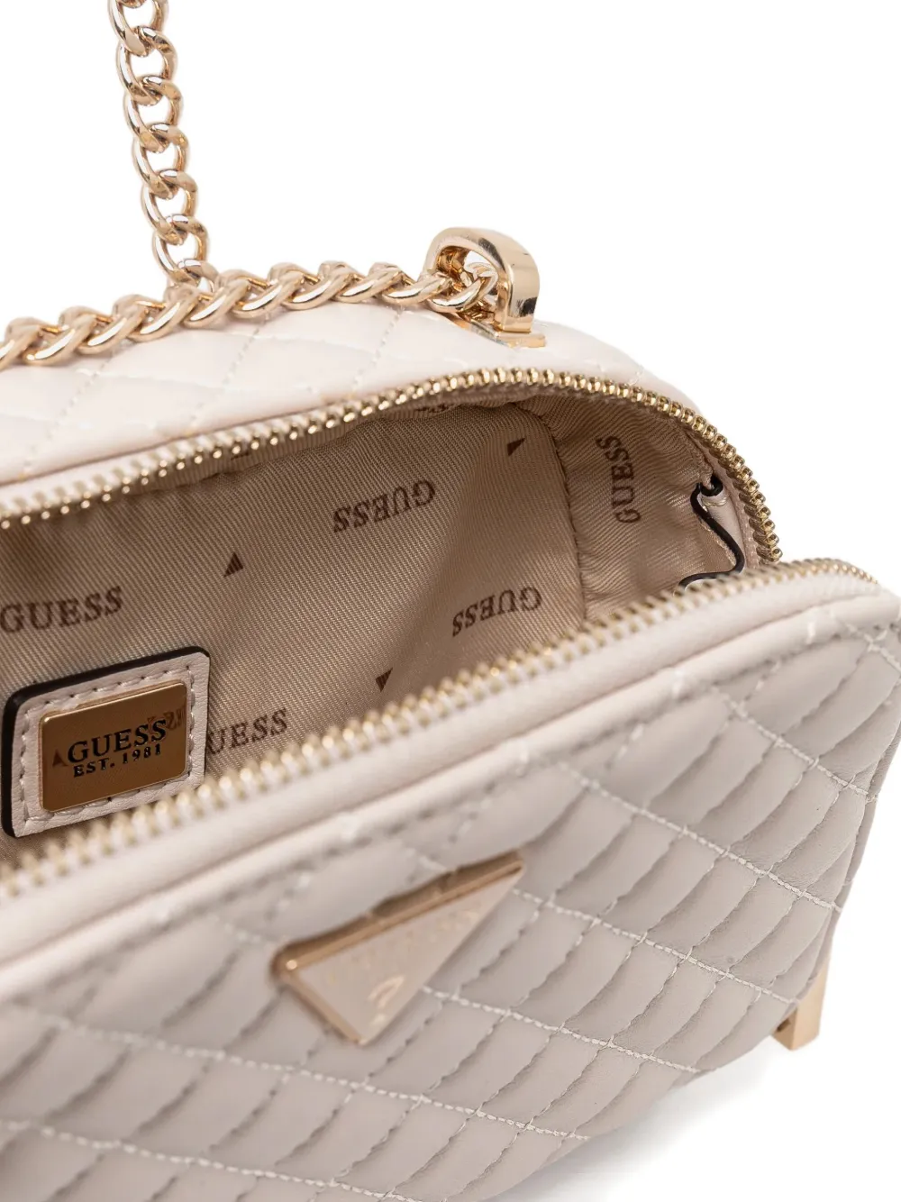 GUESS USA quilted cross body bag Beige