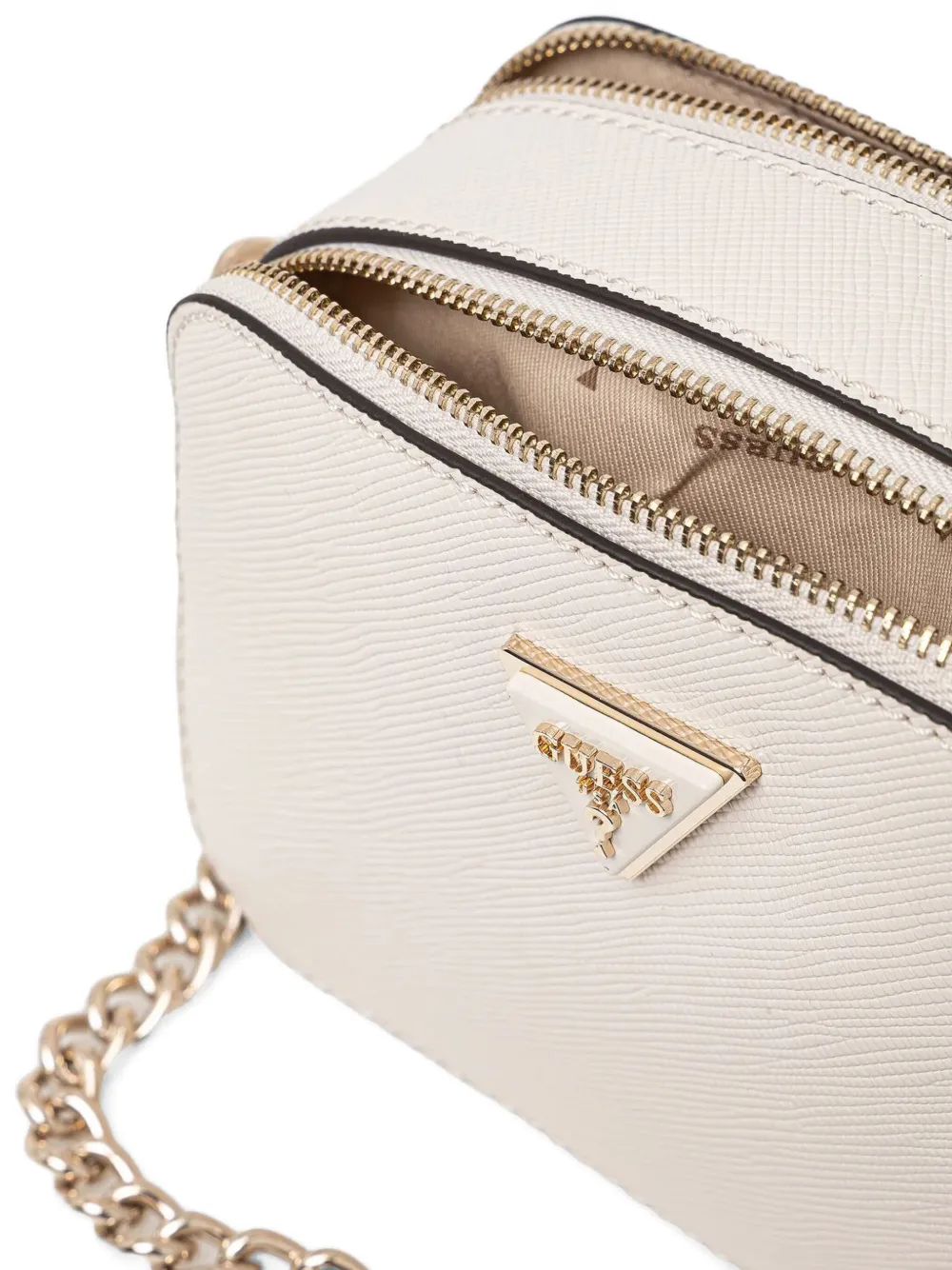 GUESS USA Crossbodytas met logoplakkaat Beige