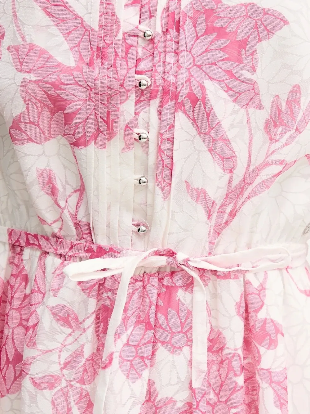 Guess Usa Floral-print Button-front Mini Dress In Pink