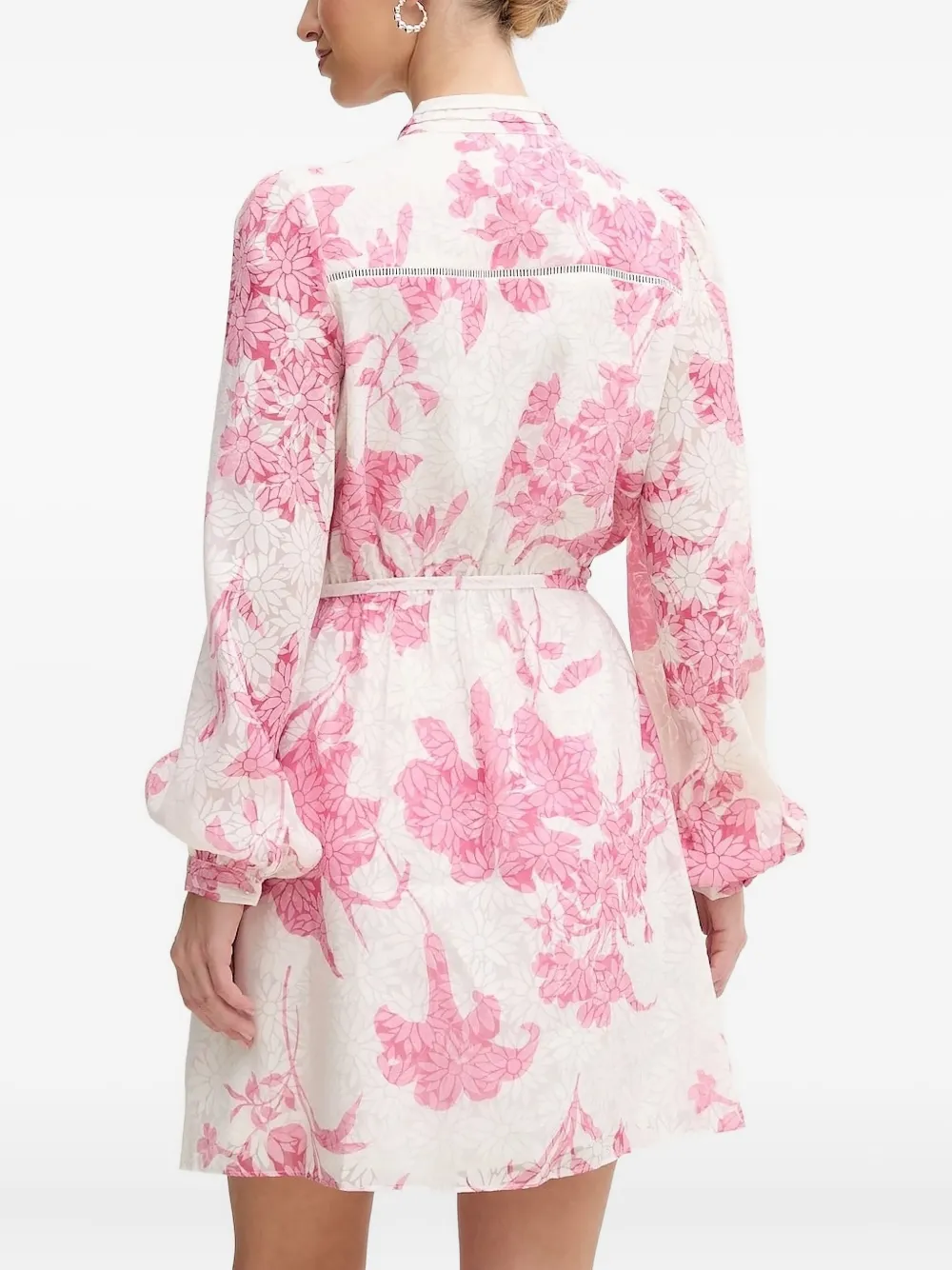 GUESS USA Mini-jurk met bloemenprint en knopen - Wit