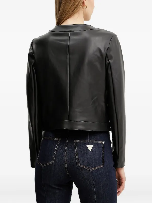 GUESS USA decorative-button Cropped Jacket | Black | FARFETCH CZ