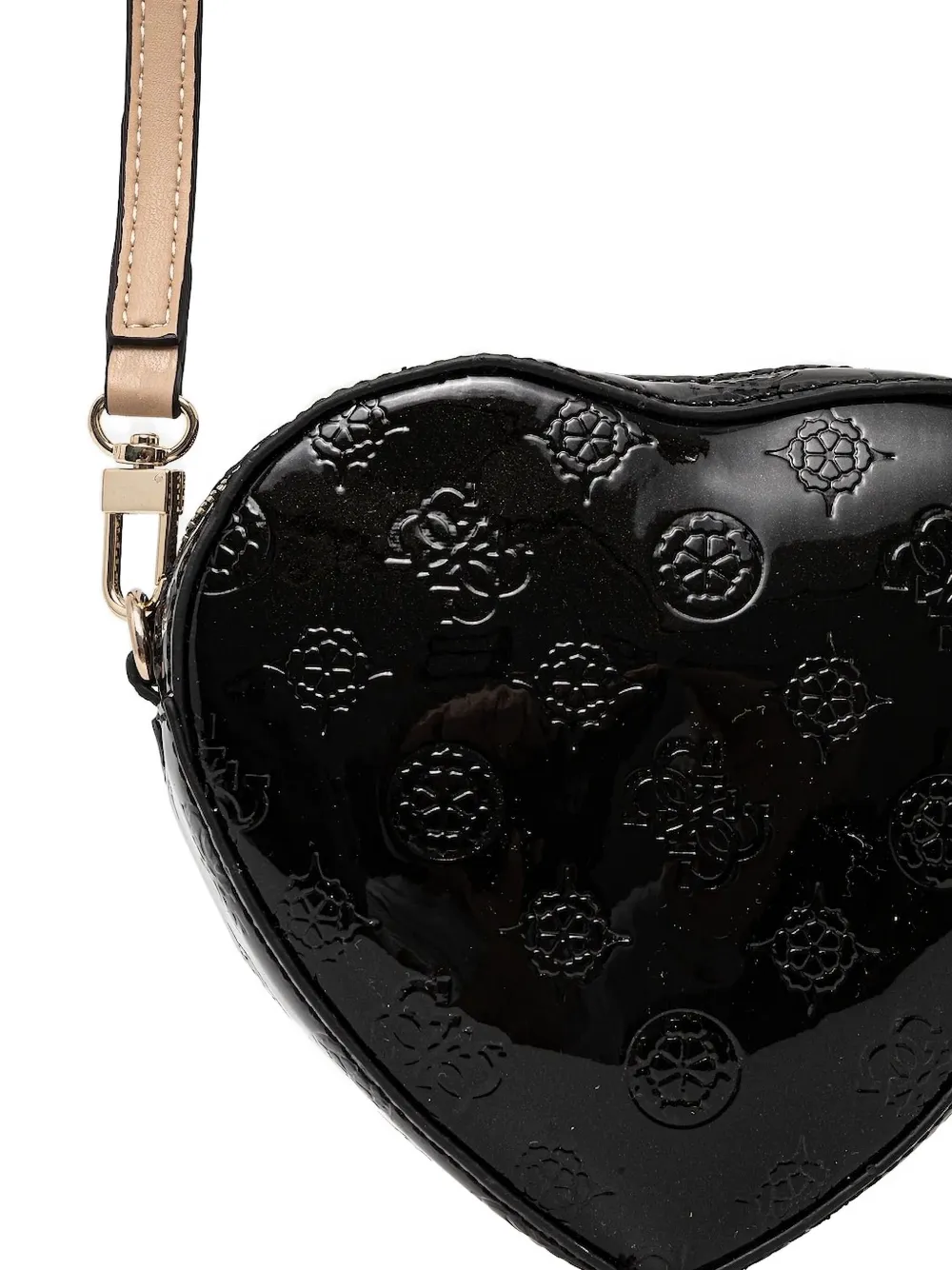 GUESS USA Hartvormige mini-tas met logoplakkaat Zwart