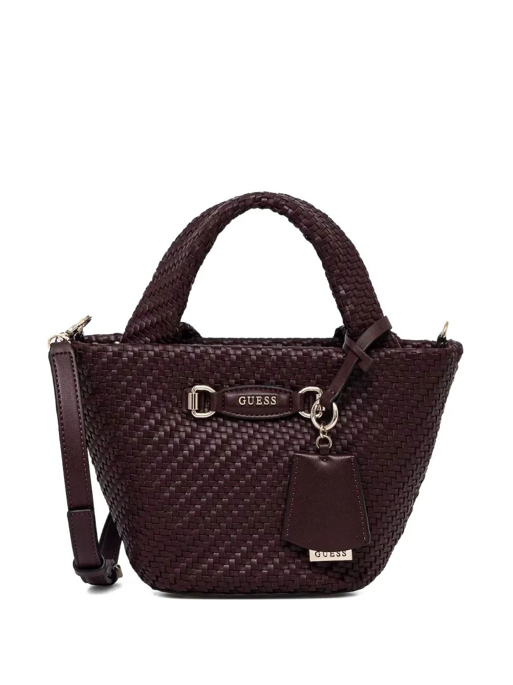 GUESS USA mini Francy woven tote bag | Red | Image 1