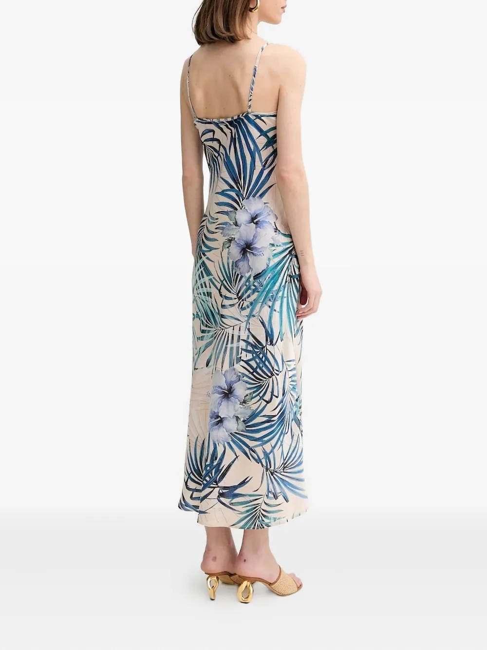 GUESS USA floral-print slip dress Beige