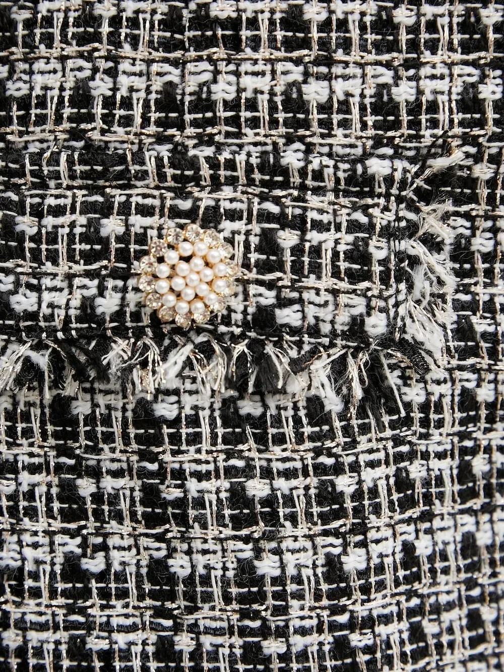 Guess Usa Embellished Tweed Jacket In Gray