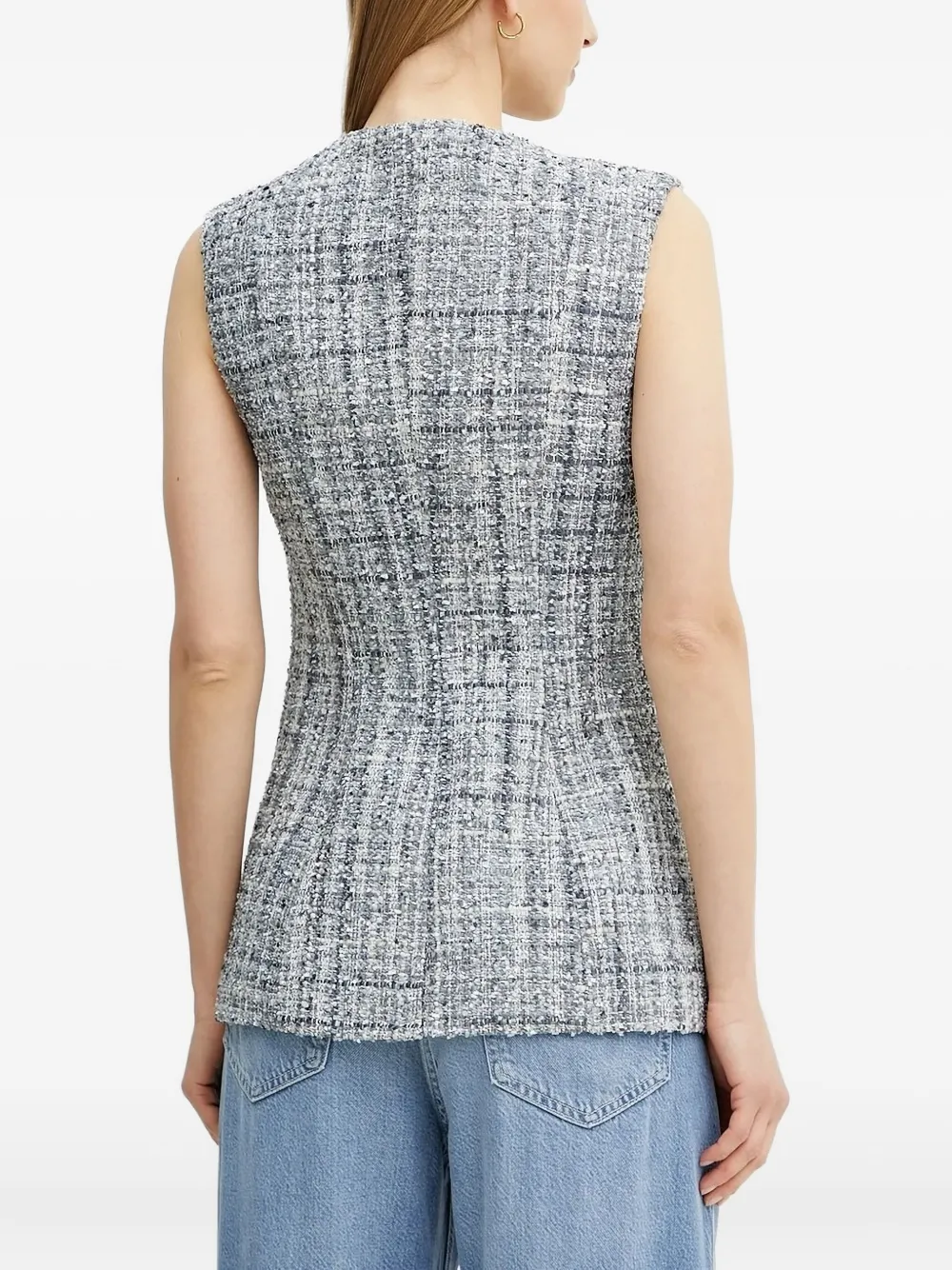 GUESS USA Tweed mouwloos gilet Grijs