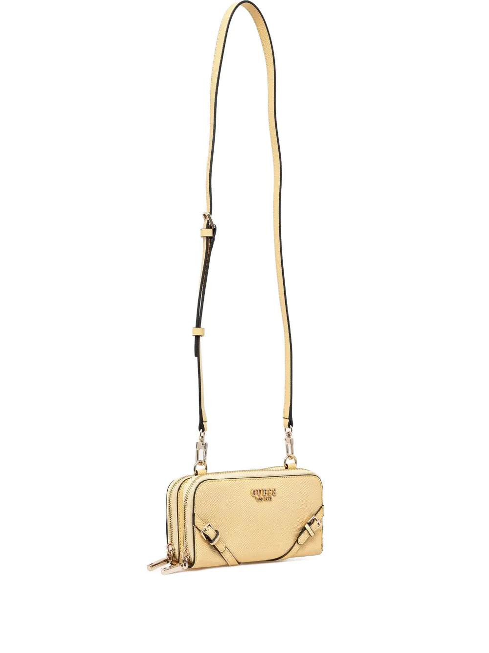 GUESS USA logo-plaque cross-body bag - イエロー GUESS USA logo-plaque cross-body bag - イエロー