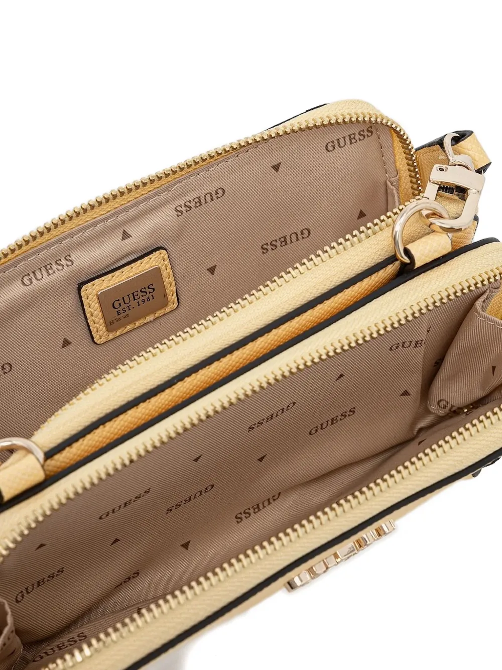 GUESS USA Crossbodytas met logoplakkaat Geel