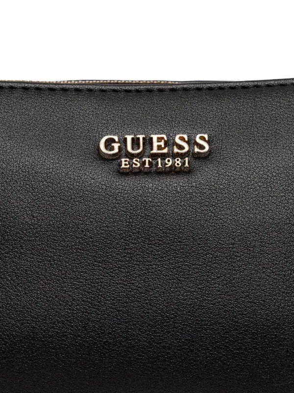 GUESS U.S.A ブラック ミニ クラックル バッグ クラック加工レザー GUESS USA Mini Cerelia Shoulder Bag | Black | FARFETCH