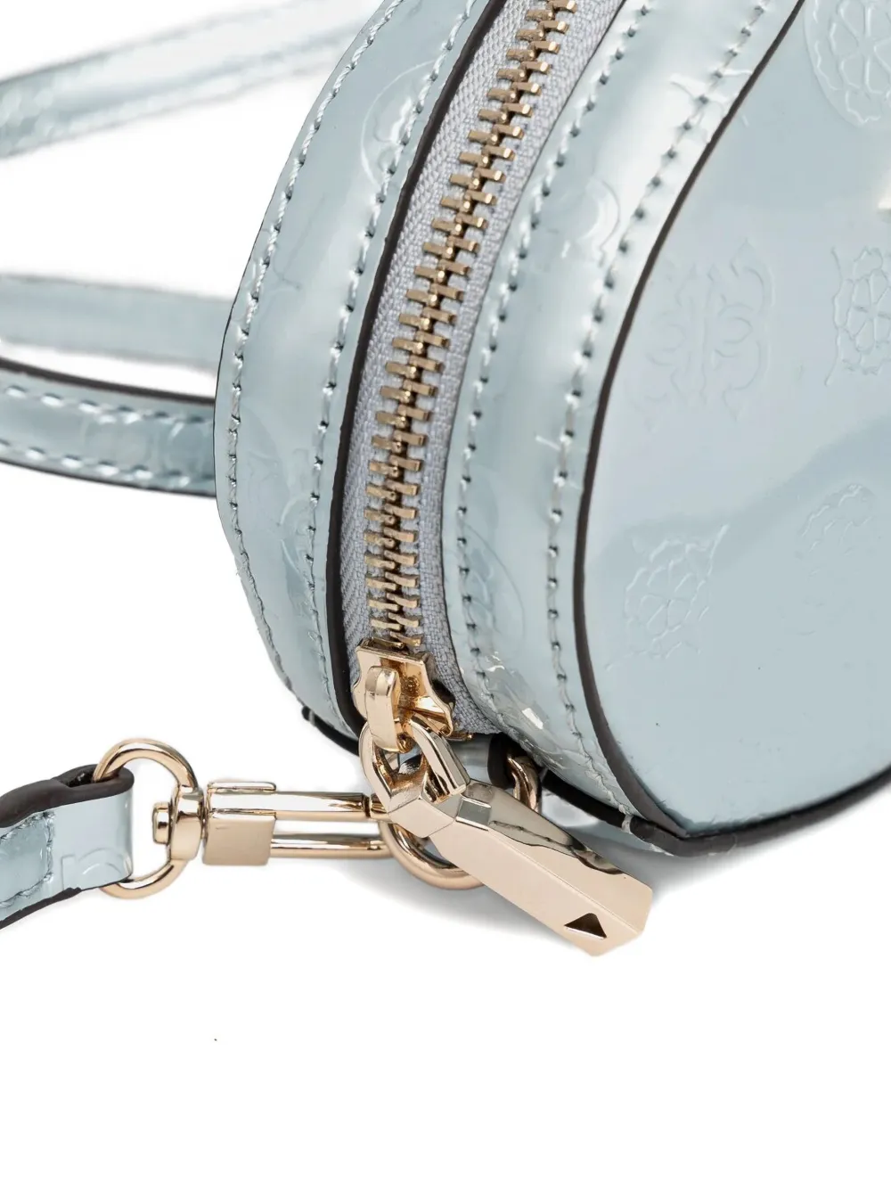 GUESS USA Hartvormige leren crossbodytas met reliëf Blauw