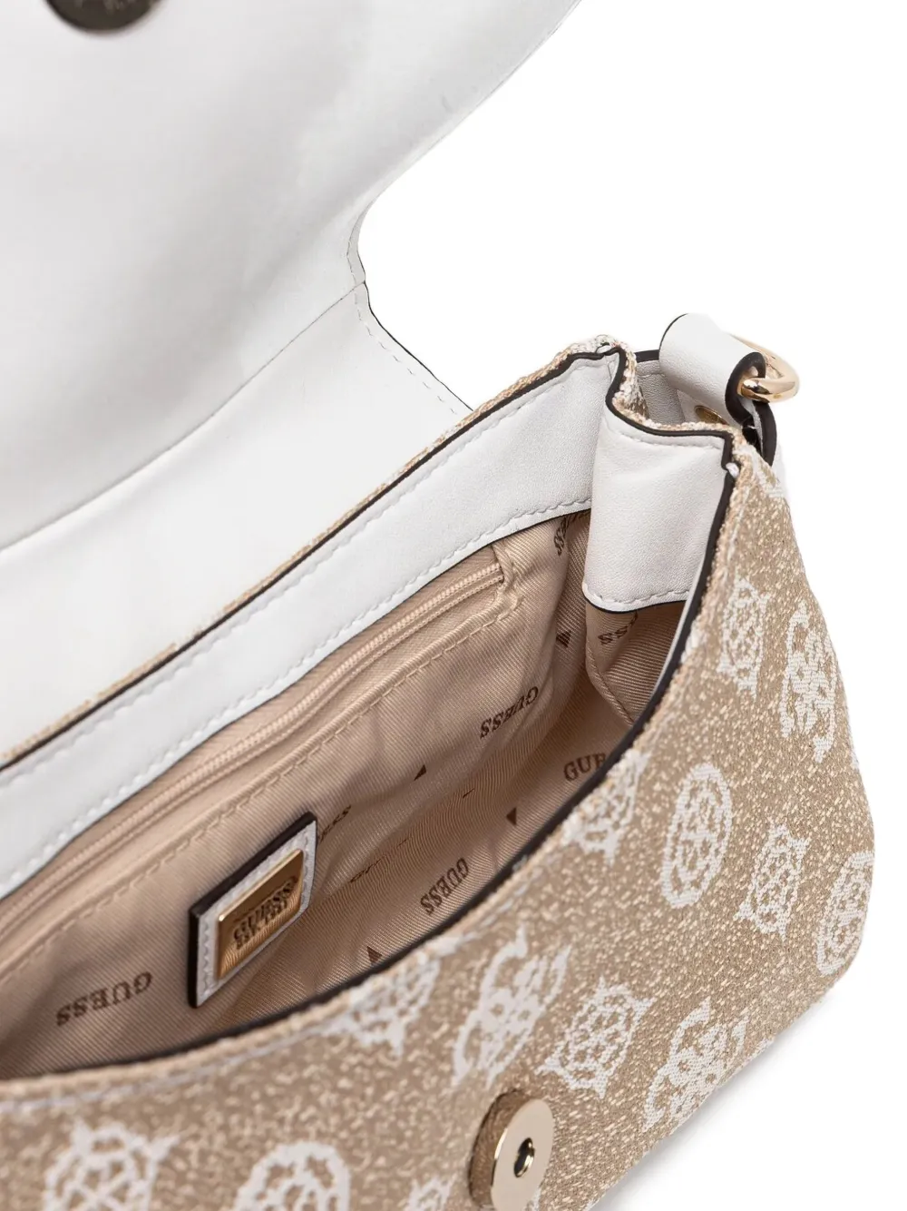 GUESS USA Schoudertas met kenmerkend monogram Beige