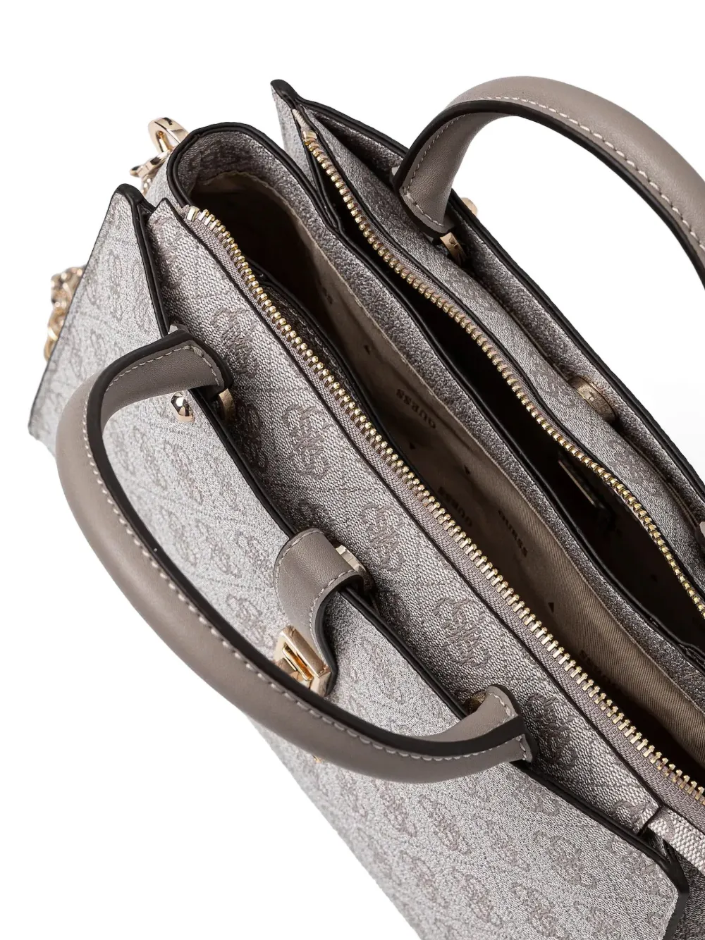 GUESS USA Handtas met logoprint en structuur Grijs