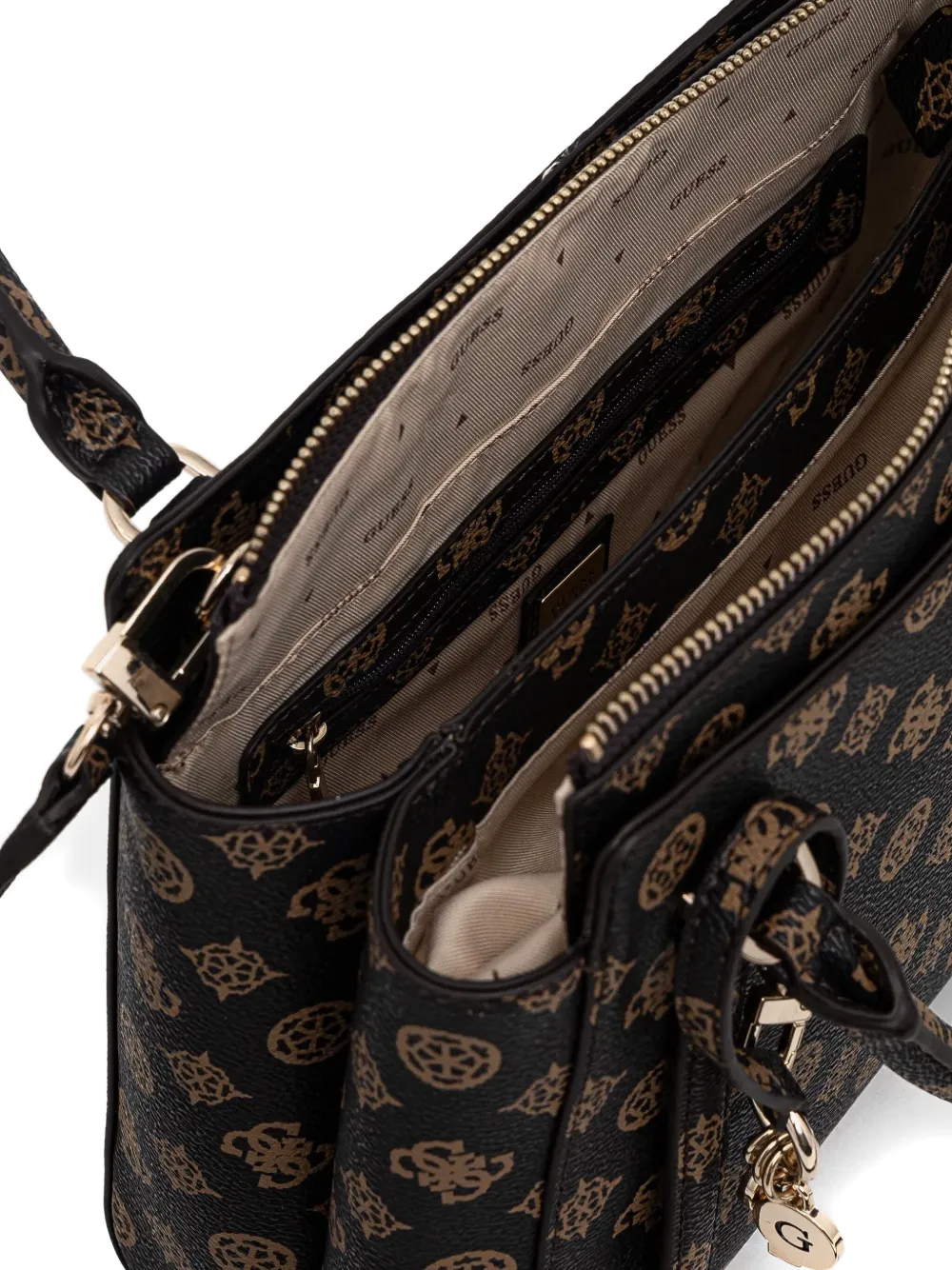 GUESS USA Erica monogram tote bag Zwart