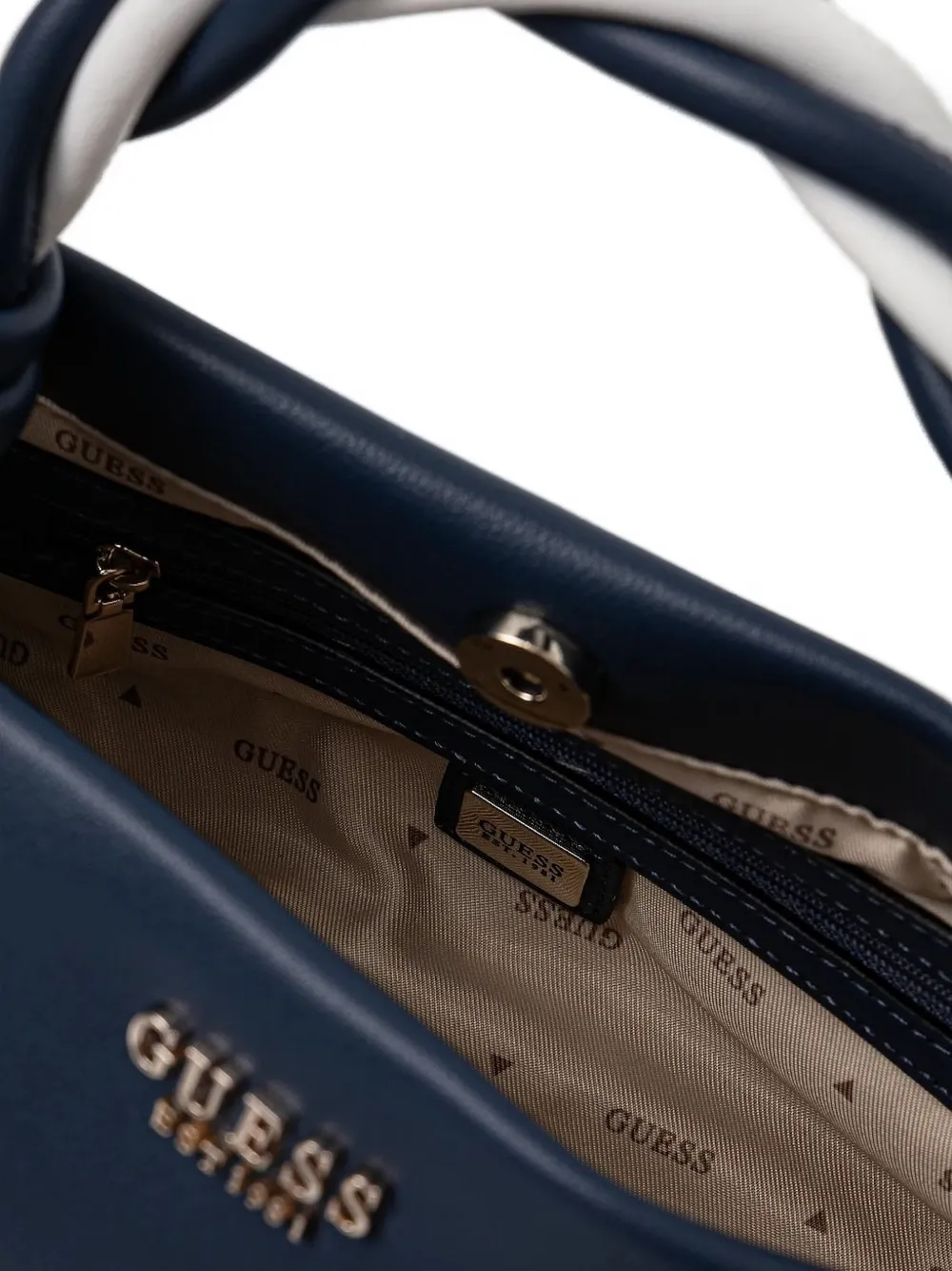 Guess Usa Twisted-handle Cross-body Bag In Blue