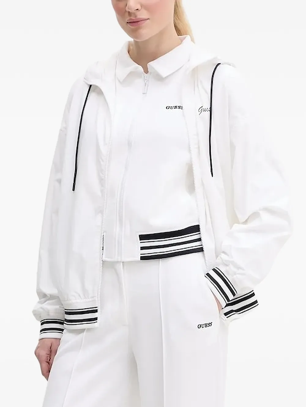 GUESS USA hooded zip-front jacket | White | Image 1