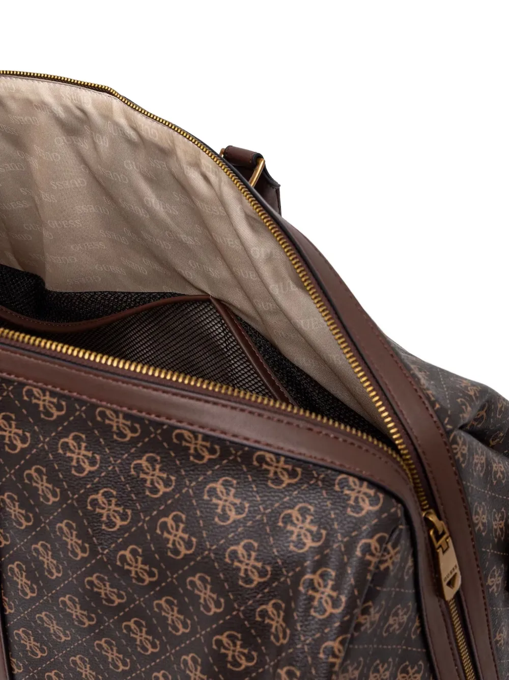 GUESS USA Reistas met logo-monogram Bruin