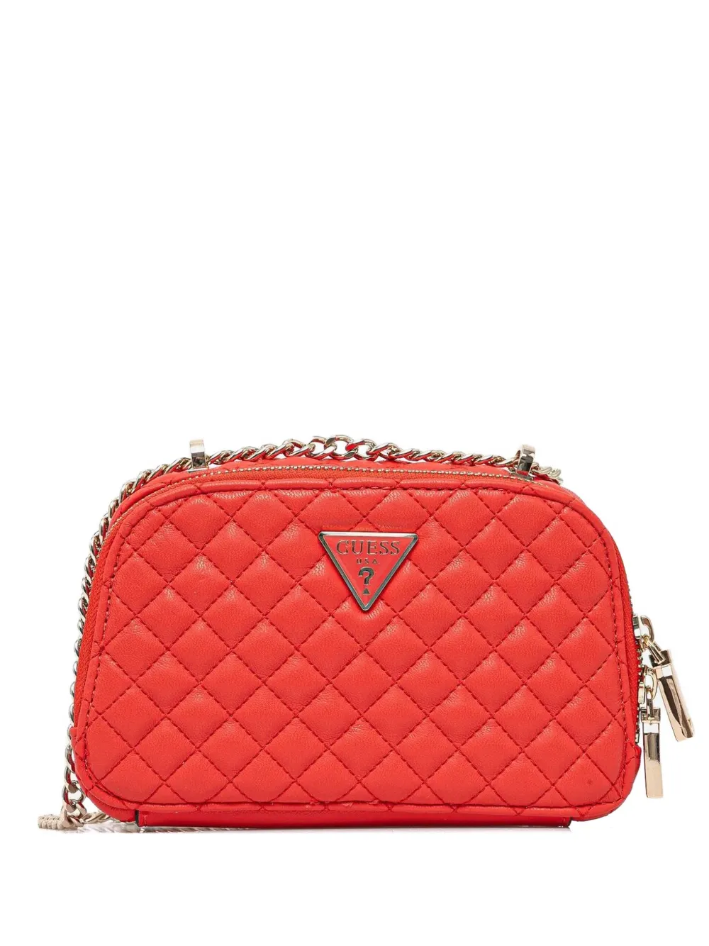 GUESS USA キルティングレザー ショルダーバッグ - レッド GUESS USA キルティングレザー ショルダーバッグ - レッド