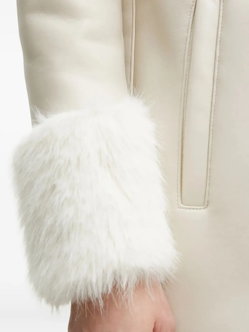 GUESS USA Jas met afwerking van imitatiebont en capuchon Beige