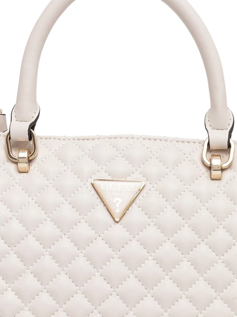 GUESS USA Gewatteerde leren tas met handvat Beige