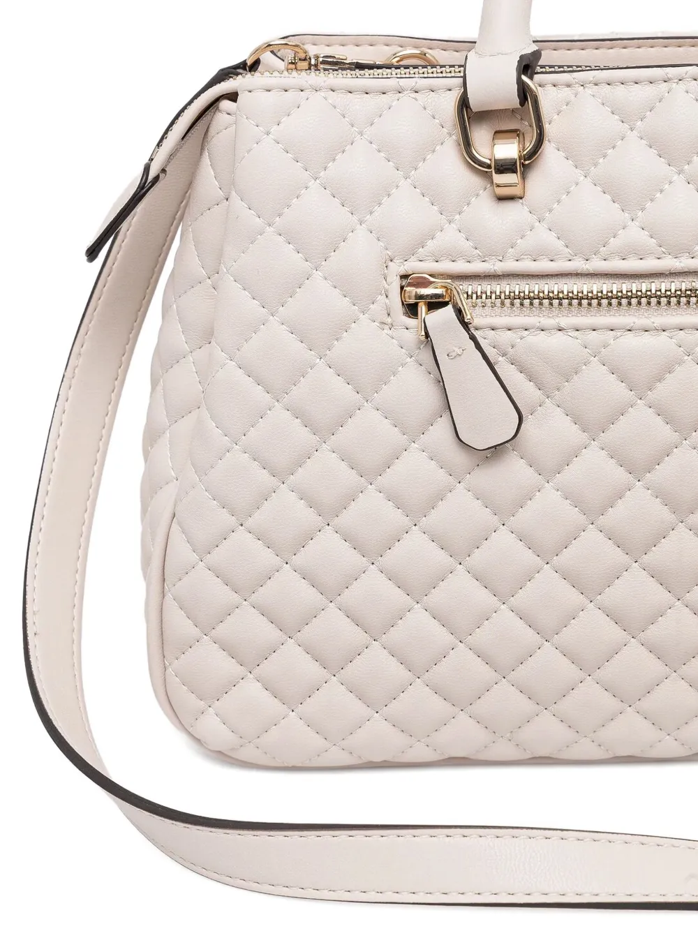 GUESS USA Gewatteerde leren tas met handvat Beige