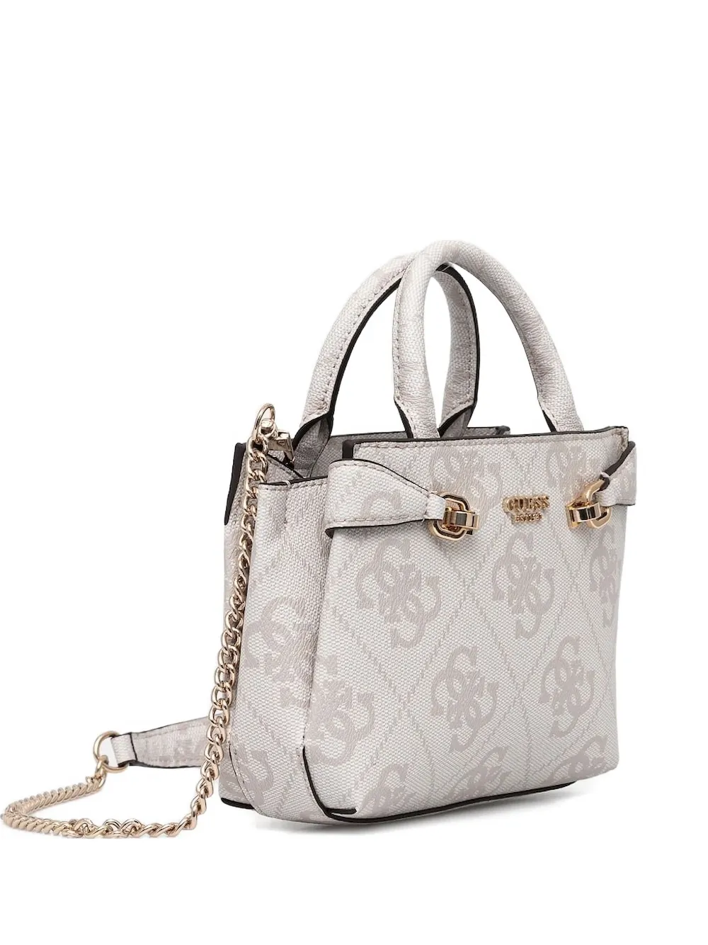 GUESS USA mini logo-plaque crossbody bag Beige
