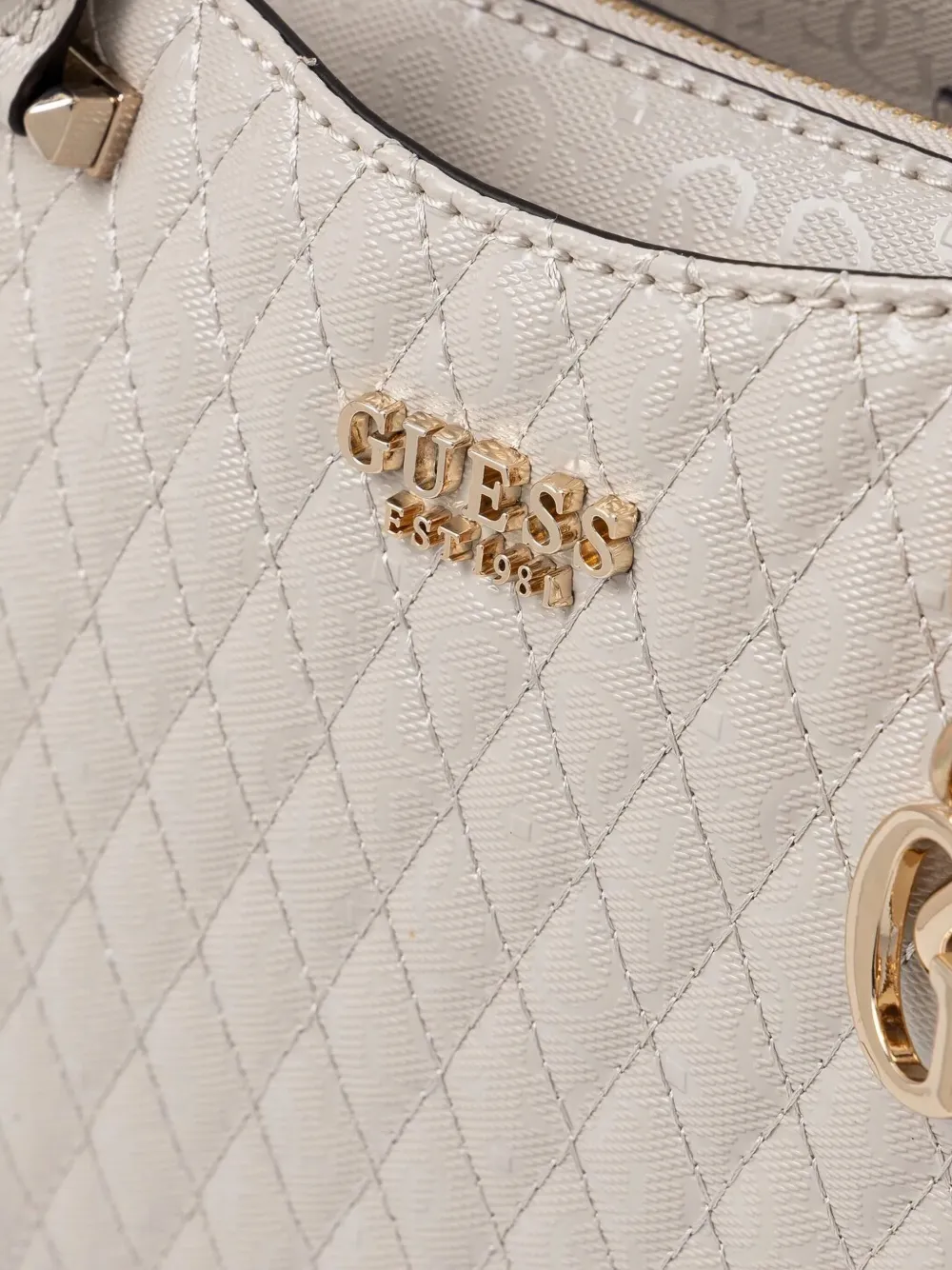 GUESS USA Gewatteerde schoudertas Beige