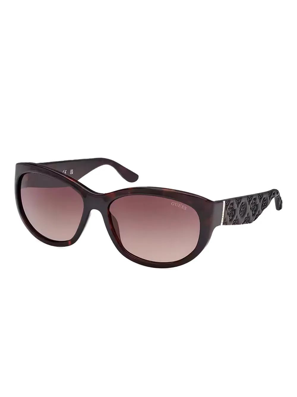 GUESS EYEWEAR Zonnebril met ovalen montuur en logodetail - Bruin