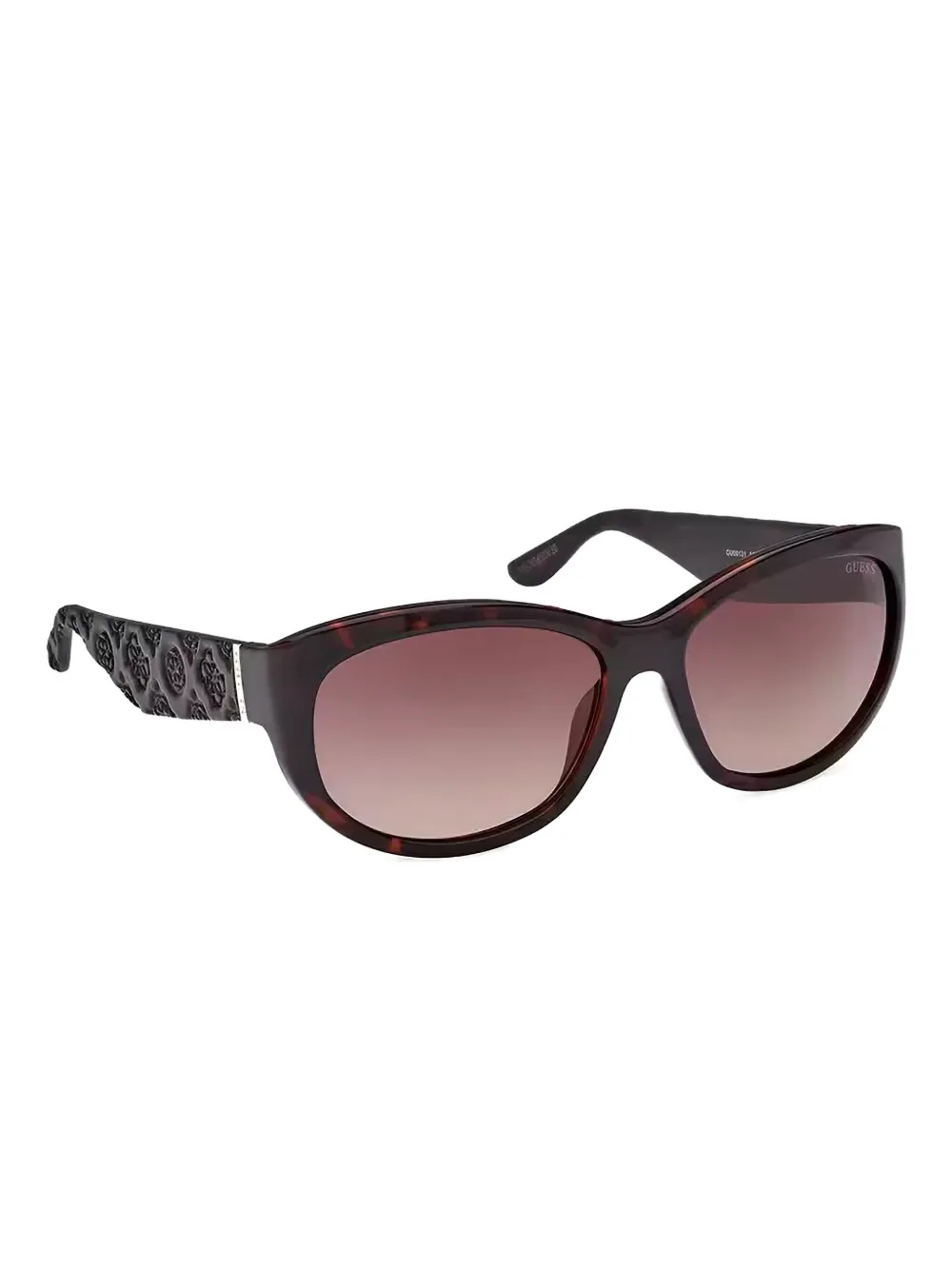 GUESS EYEWEAR Zonnebril met ovalen montuur en logodetail Bruin