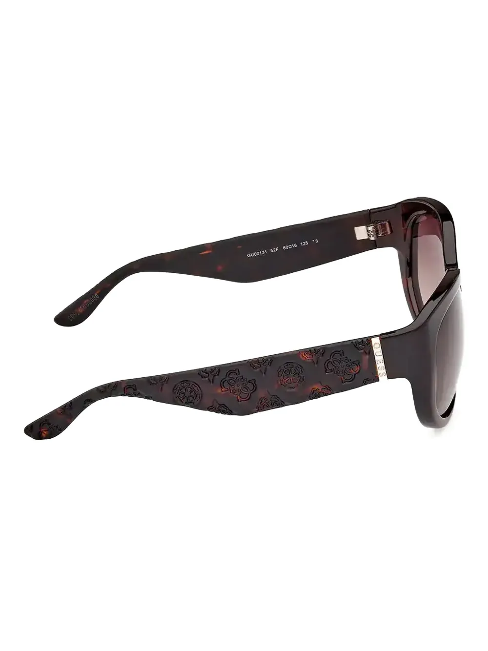 GUESS EYEWEAR Zonnebril met ovalen montuur en logodetail Bruin