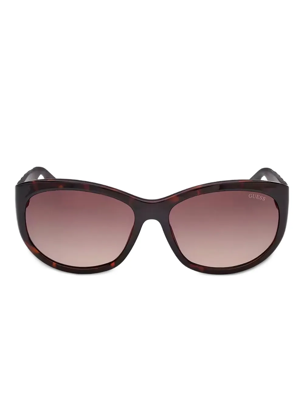 GUESS EYEWEAR Zonnebril met ovalen montuur en logodetail Bruin