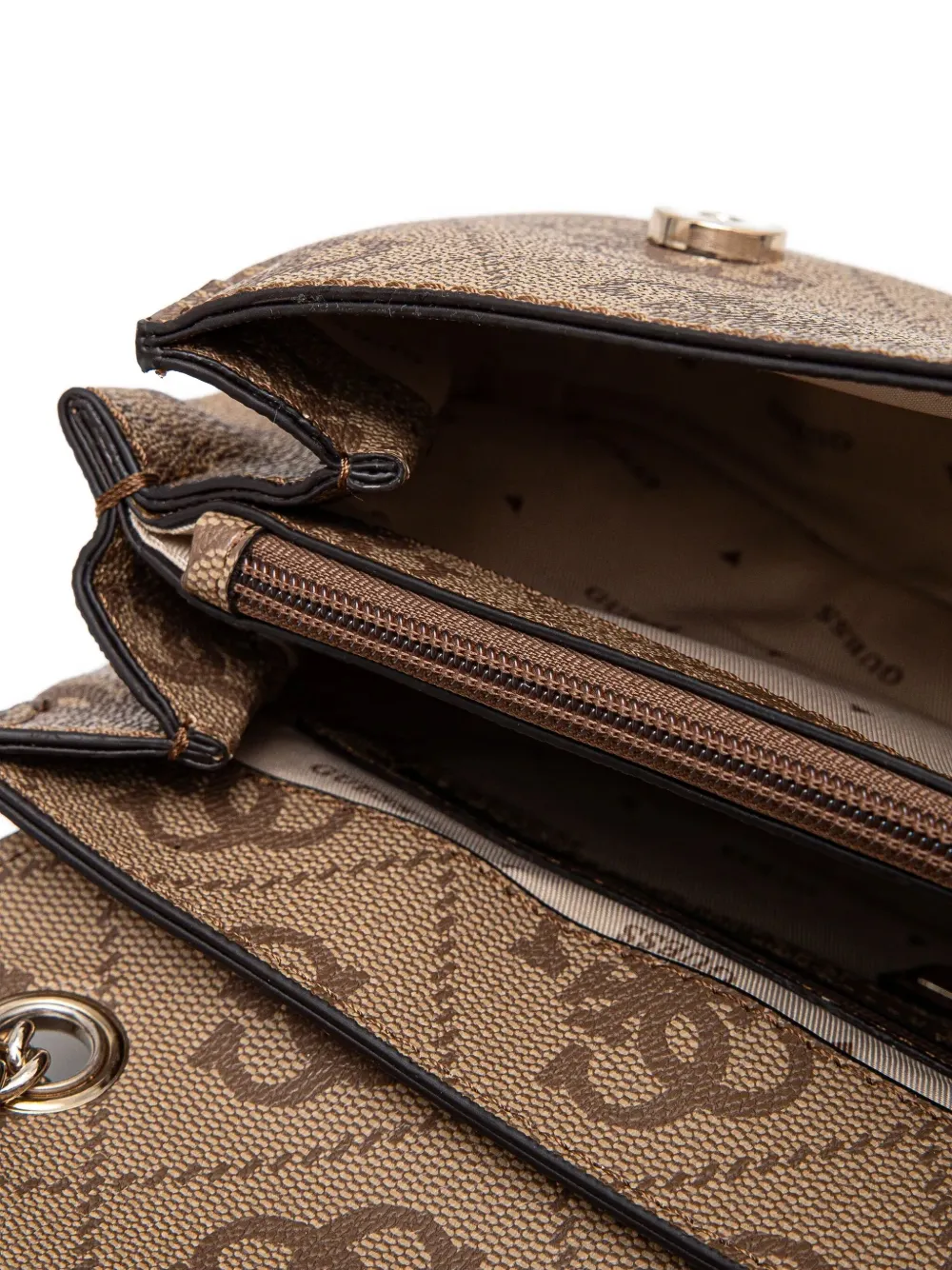 GUESS USA Crossbodytas met monogramprint Bruin