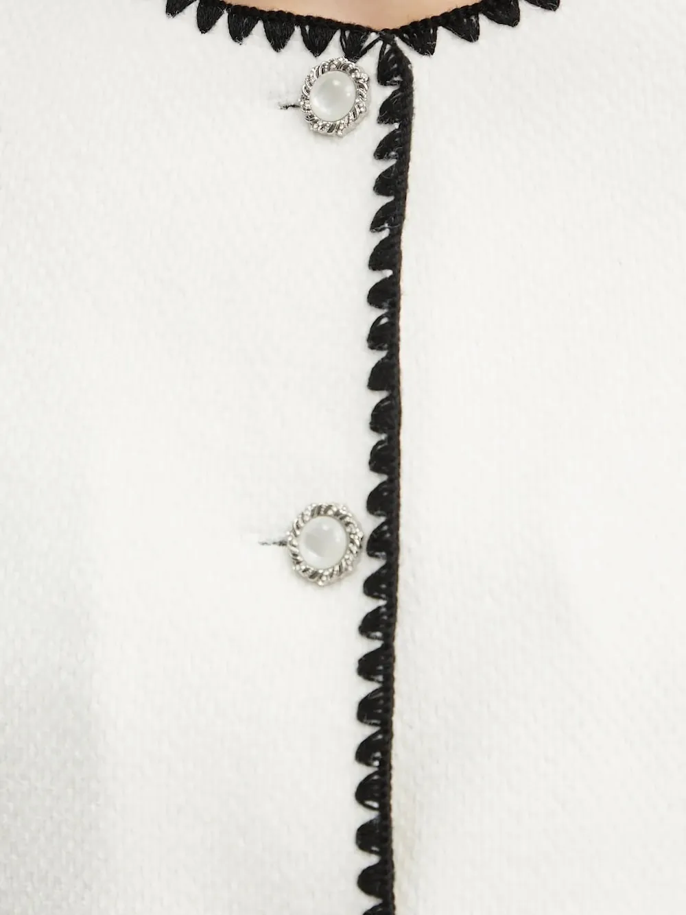 Guess Usa Crochet-trimmed Buttoned Jacket In White