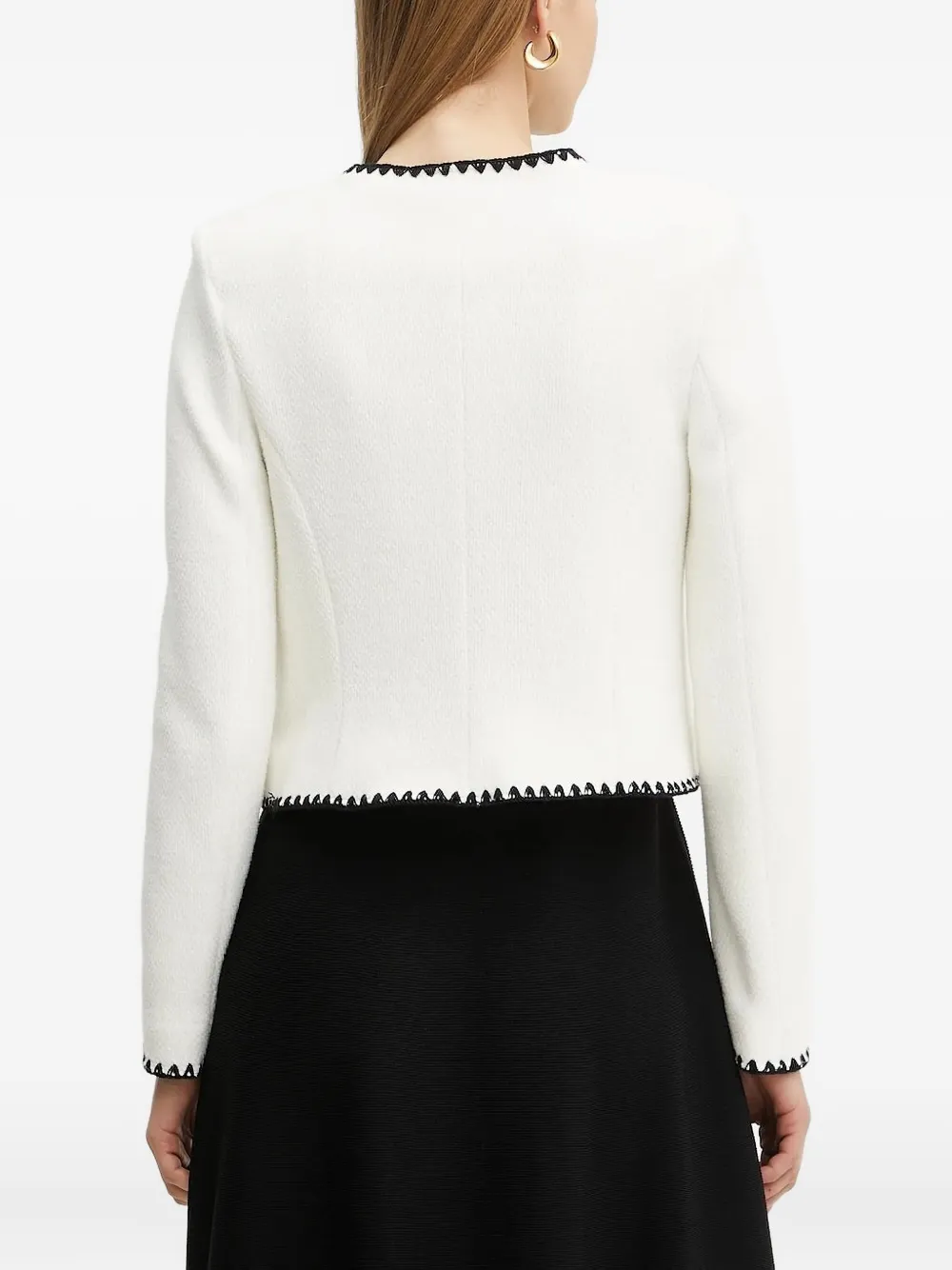 Guess Usa Crochet-trimmed Buttoned Jacket In White