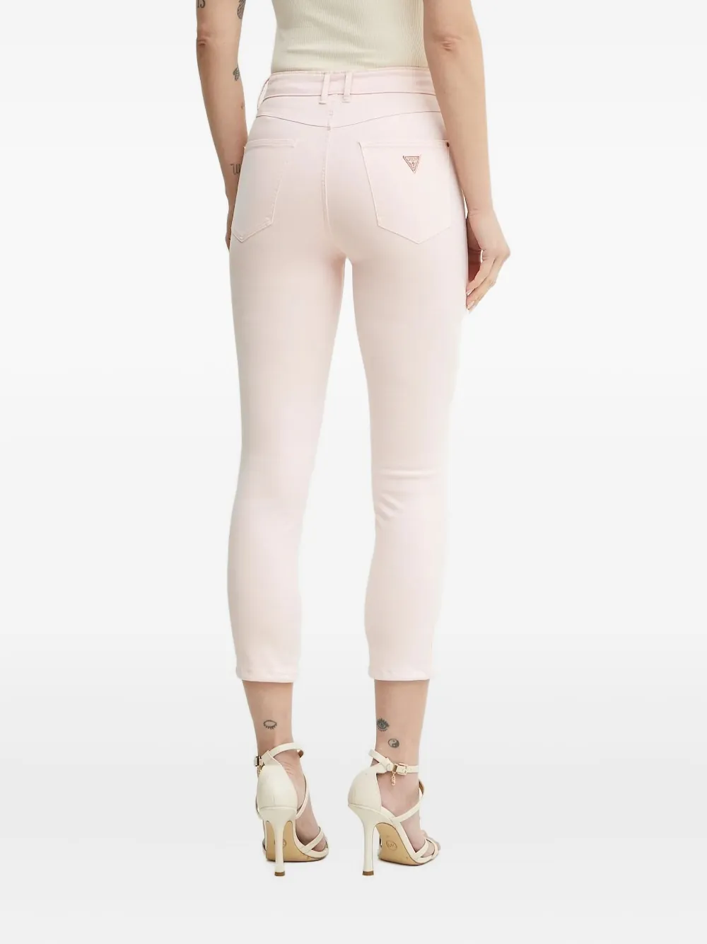 GUESS USA Denim jeans met vijf zakken en logodetail - Roze