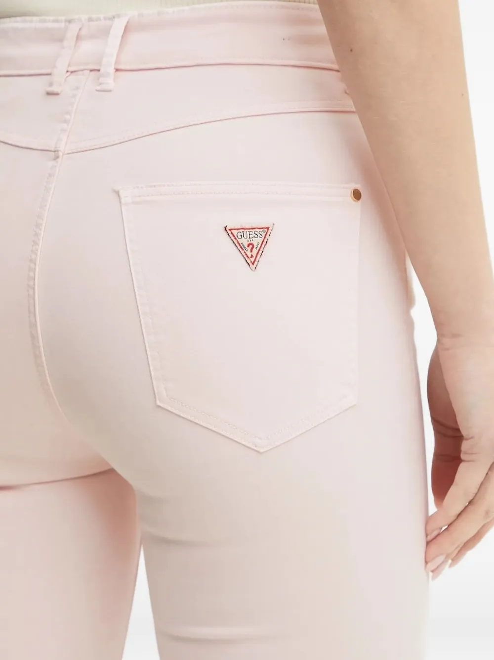 GUESS USA Denim jeans met vijf zakken en logodetail Roze