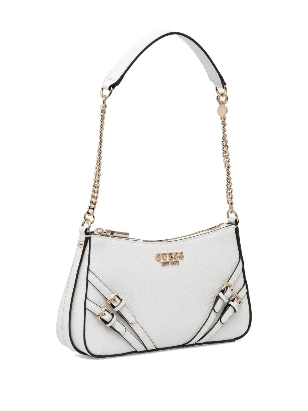 GUESS USA Schoudertas met verfraaide gesp - Wit