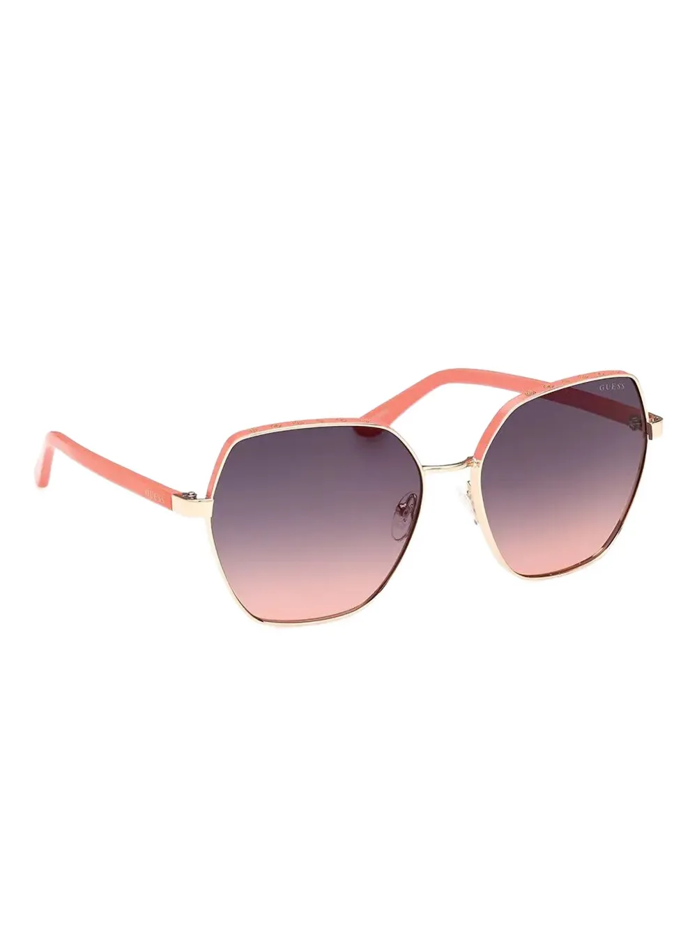 GUESS EYEWEAR Zonnebril met geometrisch montuur Goud