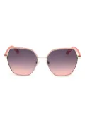 GUESS EYEWEAR geometric-frame sunglasses - Gold