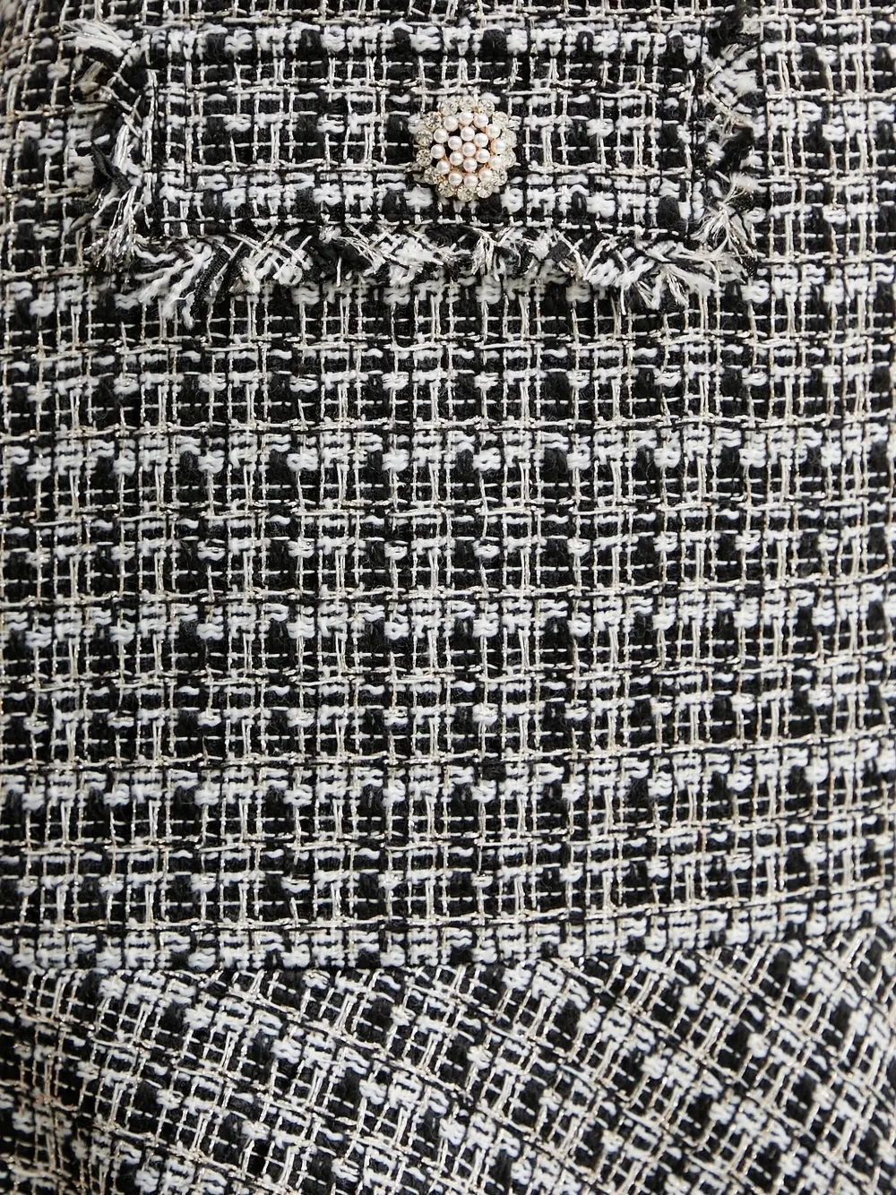 GUESS USA tweed embellished dress Zwart