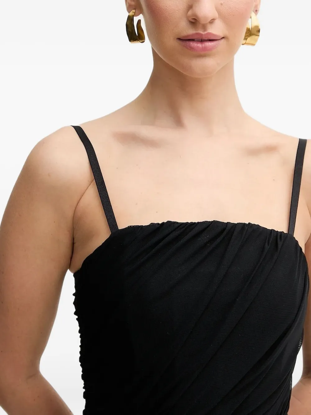 GUESS USA ruched-panel mini dress Zwart