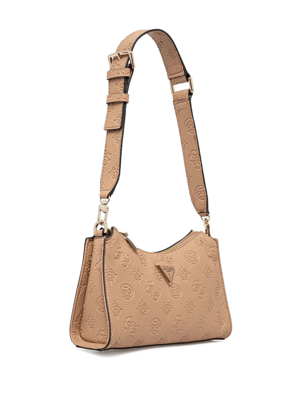 GUESS USA Schoudertas met monogram reliëf Beige