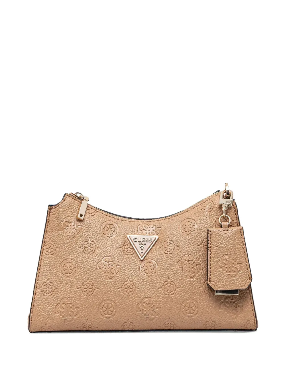 GUESS USA Schoudertas met monogram reliëf Beige