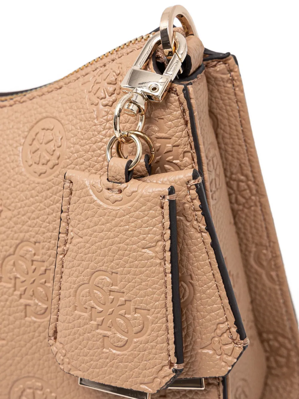 GUESS USA Schoudertas met monogram reliëf Beige